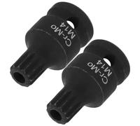 SOLUSTRE 2 Pièces Douille Carrée pour Étrier de Frein Courte Outil Robuste Haute Dureté Kit de Dépose Rapide pour Atelier et Garage Compatible Multi-véhicules Usage Professionnel et