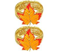 SOLUSTRE 2 Pièces Embrasses De Rideaux Métalliques À Ressort Décoratives Feuille D'Érable Orange pour Rideaux Et Voilages Attaches Faciles À Installer pour Maison Bureau Fête