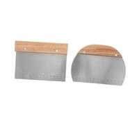 SOLUSTRE 2 pièces Grattoir à Pâte Acier Inoxydable avec Manche et Échelle Coupe Pâte DIY pour Pâtisserie et Boulangerie Outils de Découpe et Courbé