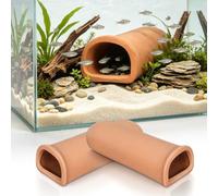 SOLUSTRE 2 Pièces Grotte Refuge en Argile pour Cichlidés et Betta | Aspect , Facile à Nettoyer, Réduit les Conflits Territoriaux, pour Aquarium et Bac de Reproduction