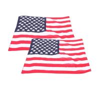 SOLUSTRE 2 Pièces Lot de Bandanas Carrés Drapeau Américain Foulard Simple pour Cou Accessoire Mode Unisexe pour et Dindépendance