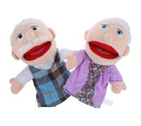 SOLUSTRE 2 Pièces Marionnettes à Main Réalistes Mère Jouets Créatifs pour Raconter des Contes Interaction Garçon Fille-Adulte Peluche Douce et Petite