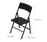 SOLUSTRE 2 Pièces Miniature Folding Chairs PVC Dollhouse Furniture Model Realistic Mini Foldable Chairs for Playroom and Collectors