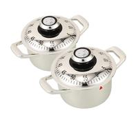 SOLUSTRE 2 pièces Minuteur de Cuisine Manuel Lot de Minuterie Vintage Mécanique Précise Minuterie de Cuisson pour Maison et Restaurant Timer Cartoon Pratique