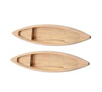 SOLUSTRE 2 Pièces Modèle de Bateau Brut Flottant Décoration Canoë pour Aquarium et Bassin Ornement Nautique Facile Entretien pour Paysage Océanique