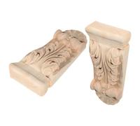 SOLUSTRE 2 Pièces Moulure Décorative Meuble en Bois Sculpté Style Classique Artistique, Applique Décorative pour Décoration Intérieure Maison, Ajout D'élégance et Stabilité