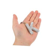 SOLUSTRE 2 Pièces Pendentifs Auto Intérieur Forme de Lettre K Cristal Artificiel Brillant Accessoires de Rétroviseur à Suspendre Décoration pour Femmes Ornements Durables et Stylés