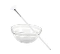 SOLUSTRE 2 pièces Pinceaux pour Masque Facial avec Bol Verre Brosse Glycolique pour Application Faciale Outils de Maquillage Multifonctions pour Soins Hydratants et Nettoyants Visage