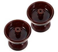 SOLUSTRE 2 Pièces Porte-Bougie Céramique pour Huile de Puja Lampe à Beurre Vintage Support pour Bougie Paraffine Décoration Traditionnelle pour Diwali Temple et Maison