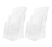 SOLUSTRE 2 Pièces Porte-brochures Transparent Mural à Deux Niveaux en PS | Sélection Facile des Fichiers, Rangement Mural, Usage Bureau et Boutique