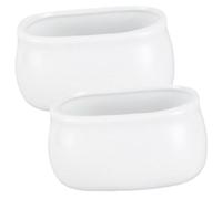SOLUSTRE 2 pièces Pot à Sucre Céramique Blanc Pur Boîtes à Sucre Morceaux Compactes et Sécurisées Support Sachets de Thé pour Table et Cuisine