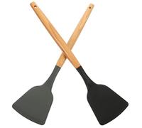 SOLUSTRE 2 pièces Spatule Silicone Cuisine Spatule Silicone Résistante Chaleur avec Manche Accessoire Cuisine Rayure pour Poêles Antiadhésives Ustensile de Cuisson Multifonction