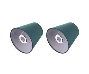 SOLUSTRE 2 Pièces Tissu Abat- Jour Lumière Baisse Lustre Plafond Lampe Ombre Paroi de Plancher Plafond Abat- Jour De Chevet Rustique Couvercle De La Lampe Verte pour Salons Bureaux Décor À