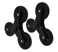 SOLUSTRE 2 Roulettes Triangulaires de Remplacement pour Chariot de Supermarché, Roues Monte-escaliers en Fer Revêtement en Mousse, Petites Roues pour Diable Pliable, Adaptées aux Escaliers