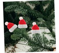 SOLUSTRE 20 Pièces Mini Bonnet de Noël et Mini Écharpe pour Bricolage Blanc et Rouge Accessoires Décoratifs pour Poupées et Bouteilles de Vin pour Créations Festives