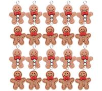 SOLUSTRE 20 Pièces Pendentifs Bonhomme Épice en Résine Marron pour Fabrication de Bijoux Accessoires de Bracelet Présents Décoration Adultes
