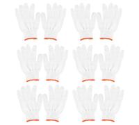 SOLUSTRE 24paires Fil de Coton Antidérapants pour Protection du Travail Nylon Durables Blancs Adaptés Manutention Mécanique et Maçonnerie