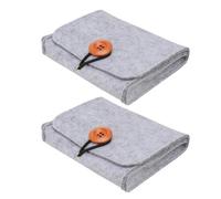 SOLUSTRE 2pcs Paquet de Rangement pour Huiles Essentielles en Feutre Non Tissé, Étui de Voyage Résistant à l'usure et Antichoc, pour 6 Petites Bouteilles 5/10ml, pour Voyages