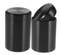 SOLUSTRE 2pièces Boîte à Thé Bocal Métal Contenant Du Café Des Condiments Des Fruits Secs Etc Pour Ranger Des Bonbons Du Thé Poudre Poudre Pour Maison