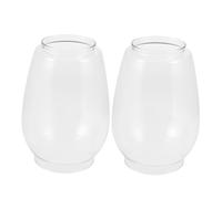 SOLUSTRE 2pièces Verre Transparent pour Lampe à Pétrole Abat-Jour De Rechange pour Lanterne Tempête Couvercle De Lampe Verre pour Lanterne à Huile