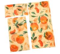 SOLUSTRE 3 Feuilles Bee Wax Food Wraps Reusable Preservation Cloth for Fruits Cheese Snacks Bread Sustainable and Healthy Food Storage Alternative