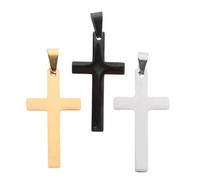 SOLUSTRE 3 Pièces Breloque Croix et Facile à Décorer en Acier Inoxydable Charme Sécurisé pour Bijoux Faits Maison pour Colliers Artisanaux et Créations DIY
