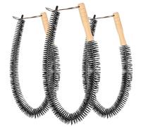 SOLUSTRE 3 Pièces Brosse de Nettoyage pour Radiateur Longue avec Manche en Bois, Poils en Polypropylène, Flexible et Suspendable, pour Nettoyer Machine à Laver et Sèche-linge