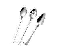 SOLUSTRE 3 pièces Cuillères Acier Inoxydable avec Bord Dentelé Cuillères à Dessert Ergonomiques pour Fruits et Purée et pour Bébés et Tout-petits