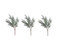 SOLUSTRE 3 pièces Fausse Tige Eucalyptus Artificielle Lot de Branches Naturelles Décoratives pour Maison Bureau Mariage Vertes Réalistes et