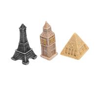 SOLUSTRE 3 Pièces Miniature Landmarks Set Detailed Ancient Architecture Models for Train Scenery and Decoration Realistic Eiffel Tower Pyramid and Big Ornaments for Office Home Decor