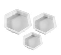 SOLUSTRE 3 Pièces Moule en Silicone Hexagonal Blanc pour Préservation de Bouquets de Mariage, Surface Lisse, Réduit L'adhérence, Maison Bureau