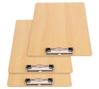 SOLUSTRE 3 Pièces Planchette à Pince en Bois A4 Clip Métallique, Facile à Écrire Partout, pour École et Bureau, Planchettes Suspendues Pratiques