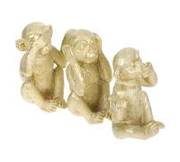 SOLUSTRE 3 pièces Set de Figurines Singe Résine Dorée Décoration de Bureau Animale Forêt Postures Sagesse Ne Vois Entends pour Salon Café Bureau