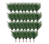 SOLUSTRE 30 Pièces de Branches de Pin Artificielles Réalistes en Plastique Vert pour Décoration de Noël Aiguilles Claires et Texture Détaillée, pour Accessoires Photo et Décorations