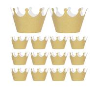 SOLUSTRE 36 Caissettes à en Papier Irisé Or de Couronne, 36 Pièces et Utilisation Polyvalente Présentation Élégante Cuisine et Fêtes D'anniversaire