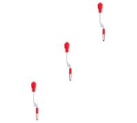 SOLUSTRE 3pièces Brosse Silicone Multifonctionnelle Rotative Pour Nettoyage Rapide Des Bouteilles Et Brosse De Nettoyage Amovible Rouge
