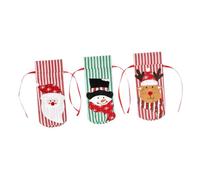 SOLUSTRE 3pièces Housse de Bouteille de Vin de Noël Housse Créative pour Bouteille Décoration pour Fête Accessoires