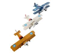 SOLUSTRE 3pièces Modèle Avion Rétro Décoration De Bureau Et Maison Ornement Vintage pour