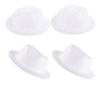 SOLUSTRE 4 Chapeaux en Papier Blanc et Résistants à Peindre - Faciles à Décorer pour Bricolage pour Fêtes Dansantes et Activités Créatives