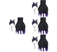 SOLUSTRE 4 Ensembles Costume de Sorcière pour Chien en Polyester Confortable et Léger, Vêtement pour Animaux pour Festival et Performances D'histoire, Style Unique Noir pour Chiot