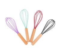 SOLUSTRE 4 pièces Batteur Œufs Silicone Poignée Ergonomique Cuisine Pratique pour Maison Restaurant Pâtisserie