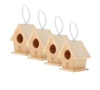 SOLUSTRE 4 Pièces Kit de Nichoirs à Peindre en Bois Brut Mini pour Colibris, Design Suspendu Compact, pour Balcons et Décoration Extérieure de Fête