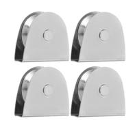 SOLUSTRE 4 Pièces Kit de Poulie en Acier Inoxydable pour Drisse de Drapeau, Galet Simple à Roulement, Haute Capacité de Charge et Entretien Réduit, pour Parcs et Bâtiments Publics