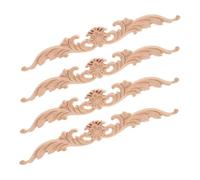SOLUSTRE 4 pièces Lot de Appliques Sculpté Non Peint Décorations Murales et Meubles Motifs Floraux Relief pour Portes Miroirs Cheminées et Armoires Style Européen