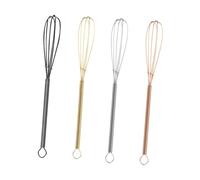 SOLUSTRE 4 pièces Mini à Œufs Acier Inoxydable Mixeur à Main pour Pâtisserie Batteur à Œufs Robuste pour Fouetter et Émulsion Poignée Ergonomique Confortable Assortiment de Couleurs
