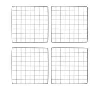 SOLUSTRE 4 Pièces Panneau Grillage Noir 35x35 Cm pour Cage à Chien, Feuille de Clôture Multifonctionnelle en Fer pour Parc à Jeux, Fourniture DIY pour Animaux de Compagnie, Clôture Épaisse