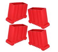 SOLUSTRE 4 Pièces Patins Antidérapants en Plastique Rouge pour Pieds D'échelle Pliable, Protection Solide et Stabilité Renforcée pour Escabeaux et Meubles Polyvalents en Travaux