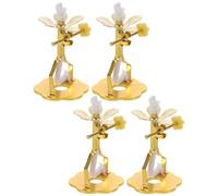 SOLUSTRE 4 Pièces Porte-mèches Ajustable Support de Mèche Métal Or Élégant | Support Polyvalent pour Mèches, Finition Raffinée, Compatible Lampes à Huile et Brûleurs, Décor Classique D'autel