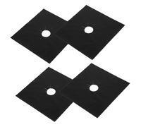 SOLUSTRE 4 pièces Protège Plaque de Cuisson Noir Couvre Brûleurs Gaz Résistant Haute Température Huile et Facile à Nettoyer Protection Plan de Travail Cuisine pour Cuisinière