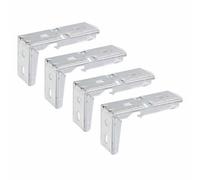 SOLUSTRE 4 Pièces Support de Fixation en Métal pour Rail de Rideau et Store Enrouleur Voile, Crochet Plat pour Positionnement, Installation Facile, Design Moderne Argenté, Salon